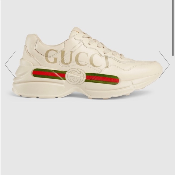 Authentic Gucci Women’s Rhyton leather sneaker in size 37 - Picture 10 of 11